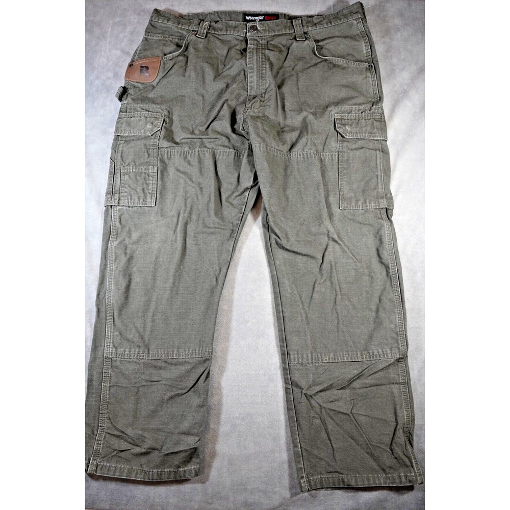 Wrangler‎ Riggs Mens Ripstop Double Knee Carpenter Cargo Green Pants 42x30